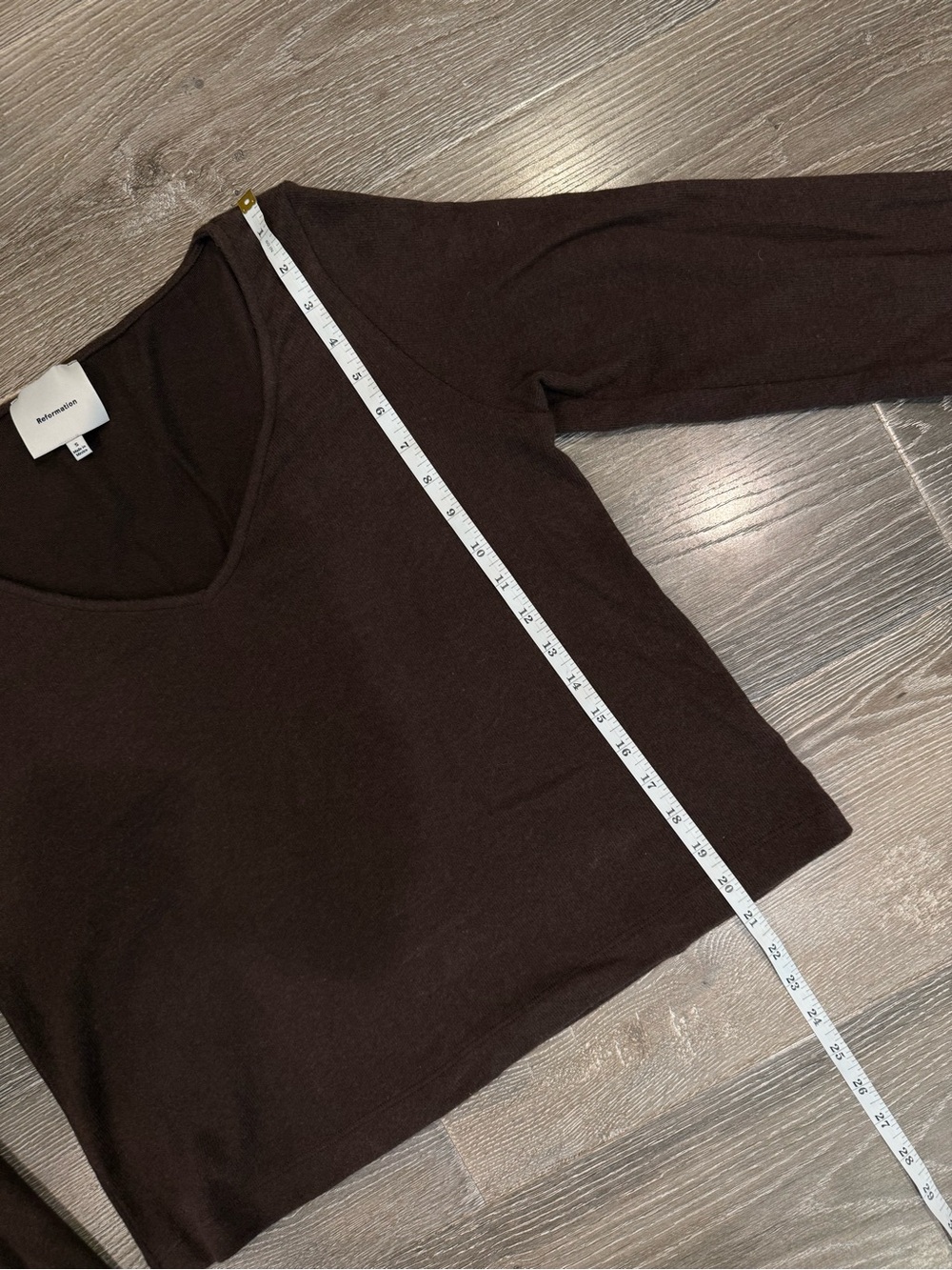 Reformation, Mabel Knit Top, Brown, Size S - Picture 7 of 8
